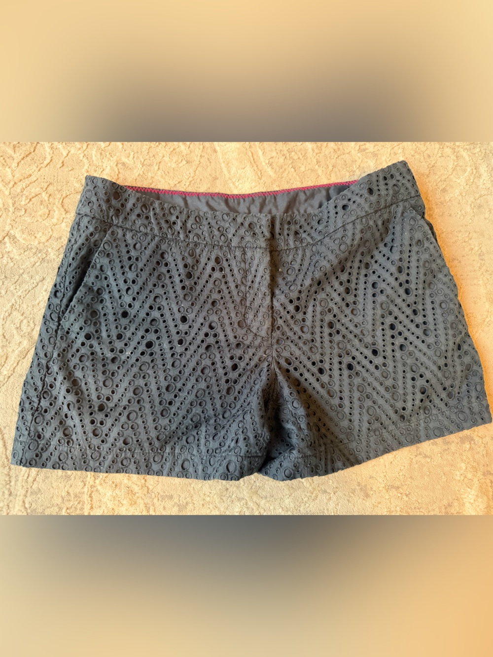 Kenar navy Blue Eyelet Chevron Women’s Shorts 8
